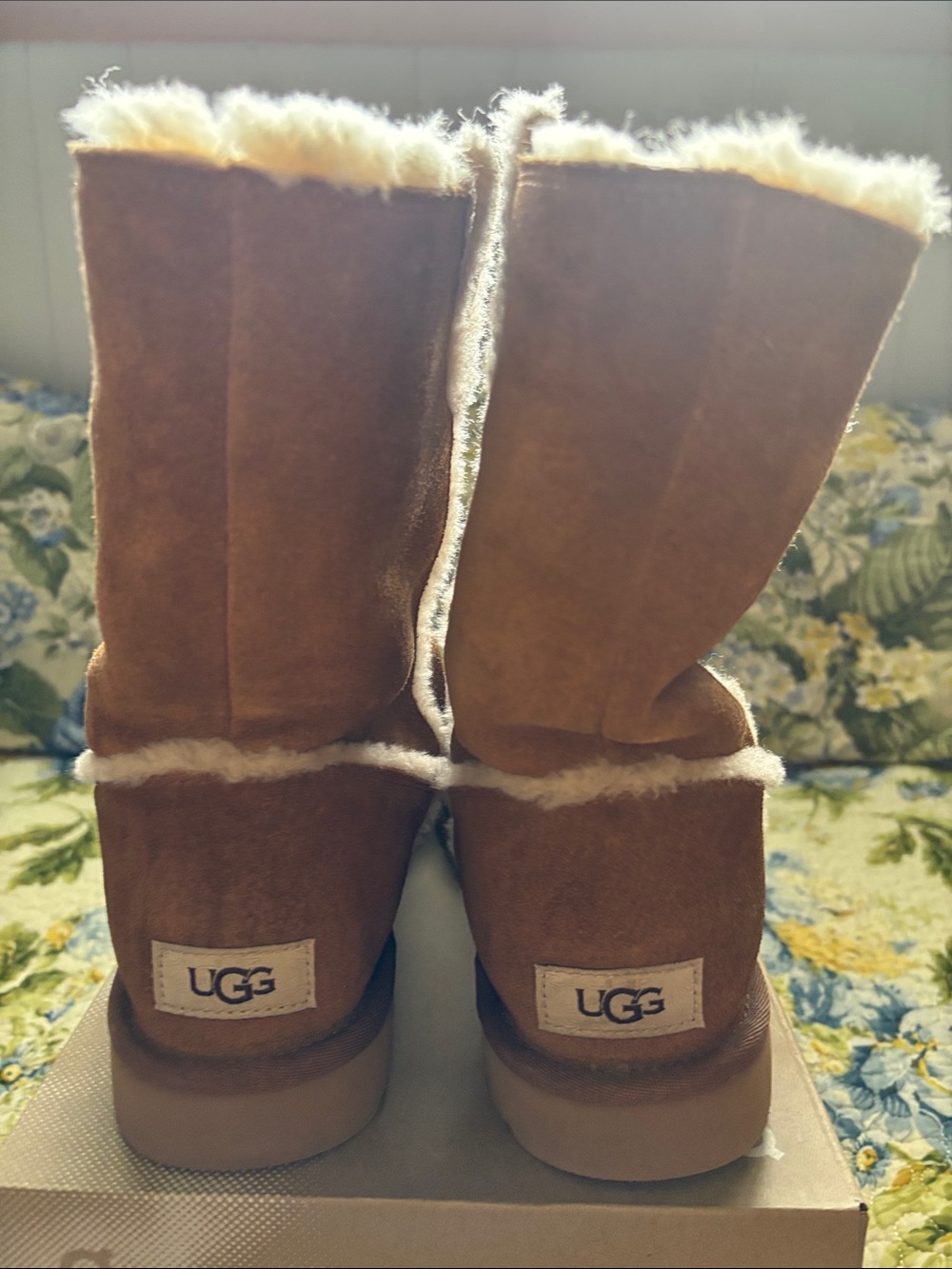 UGG Chestnut Suede Shearling-Lined Boots